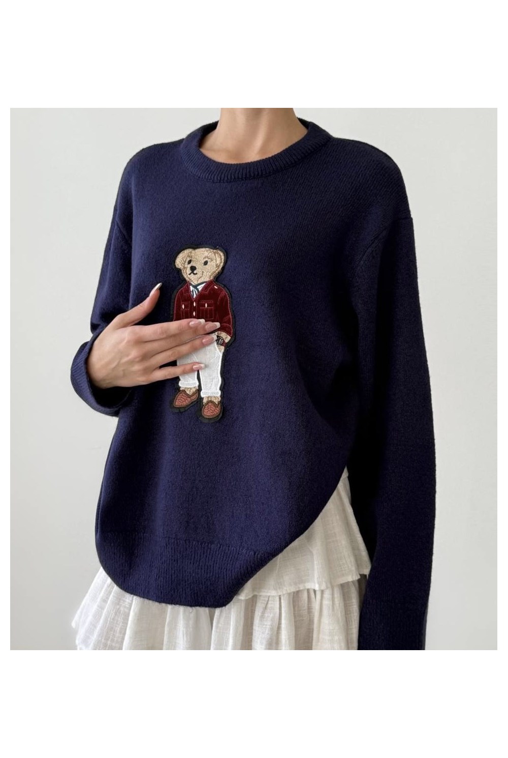 Ayıcıklı Kazak Lacivert