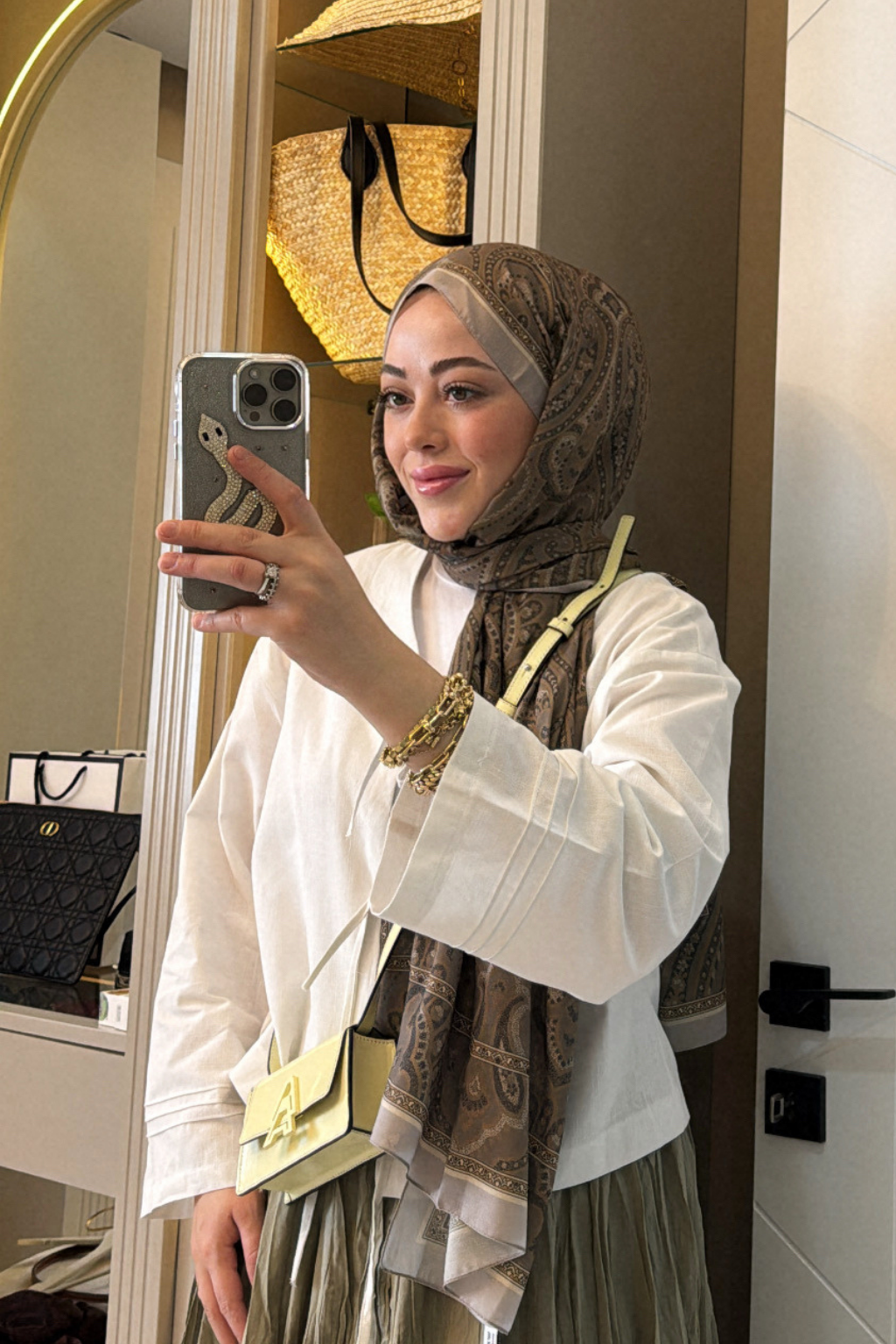 Bağlamalı Keten Bluz Beyaz