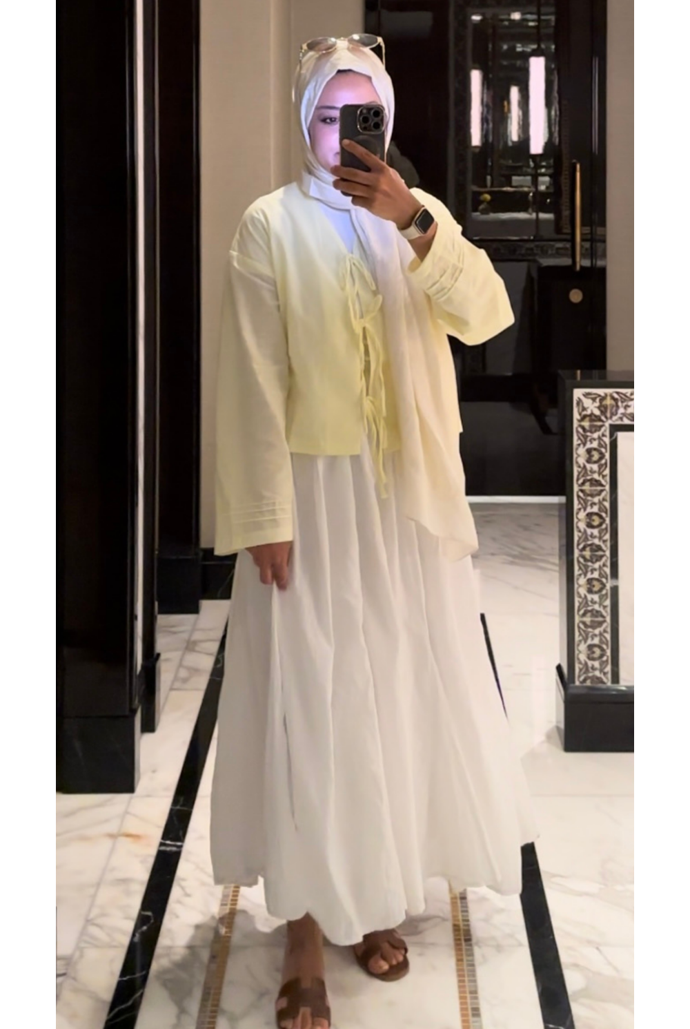 Bağlamalı Keten Bluz Sarı