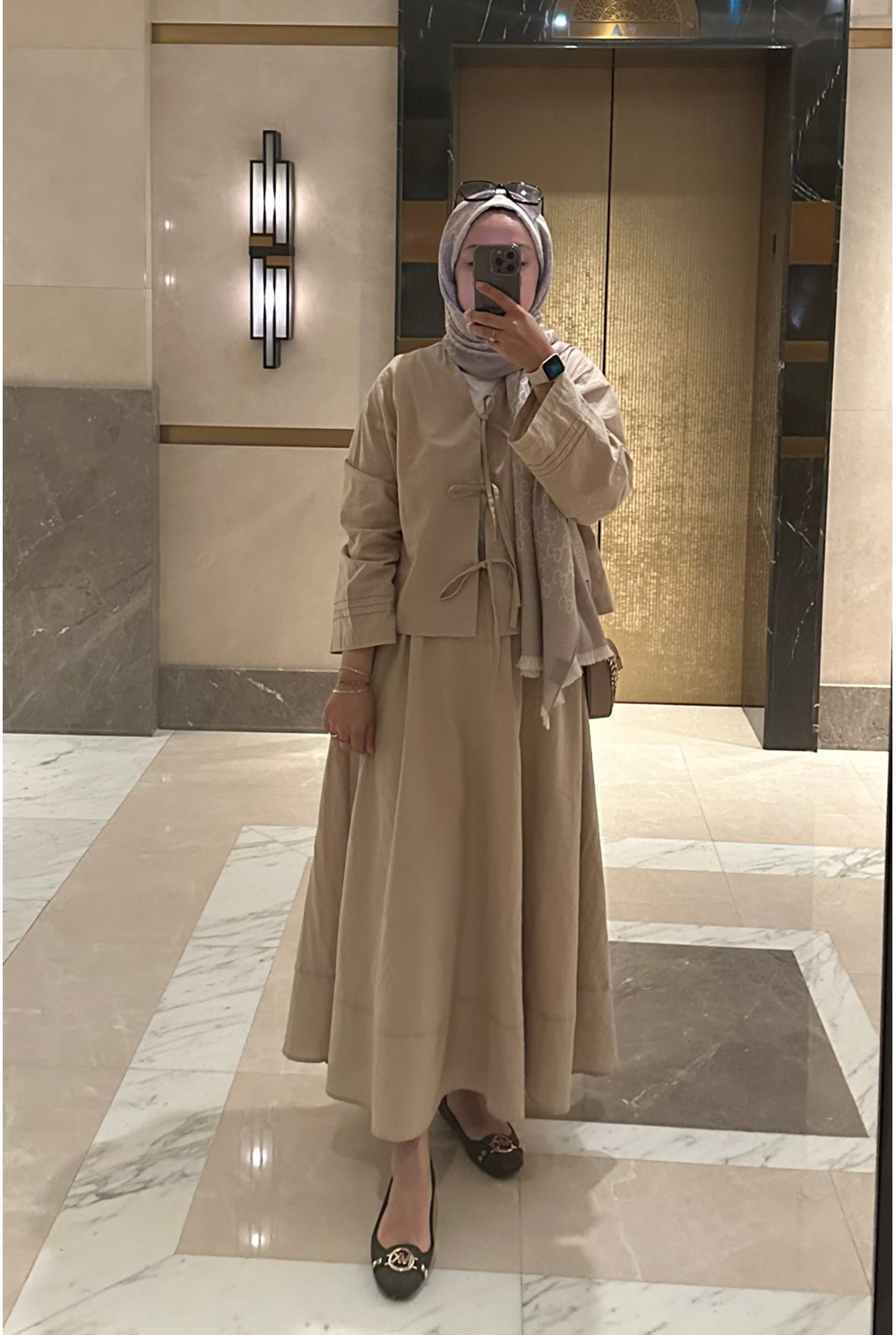 Bağlamalı Pamuk Keten Takım Krem