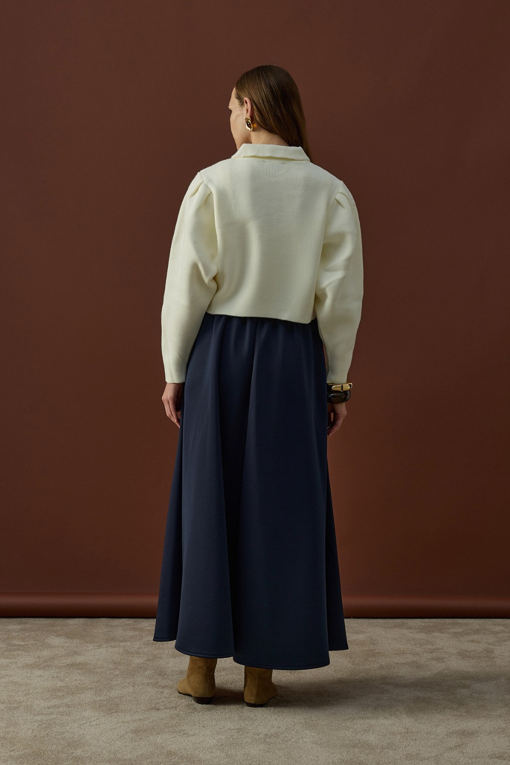 Balon Kol Hırka Beyaz