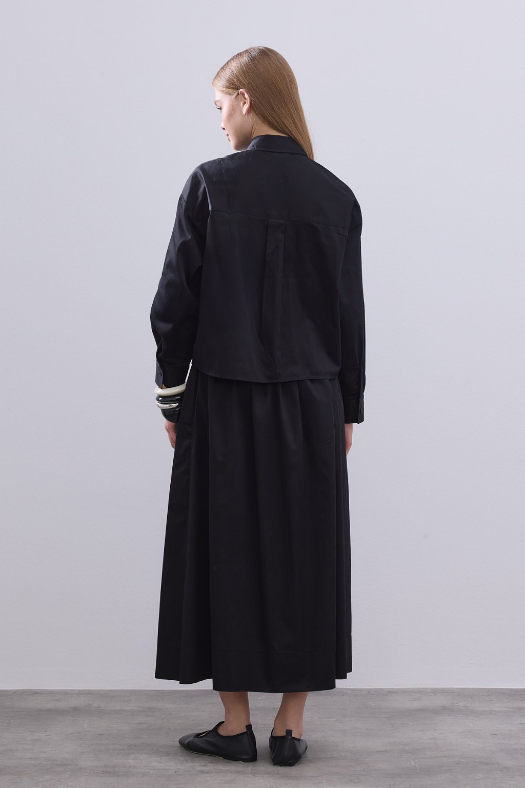 Cepli Kısa Gömlek Takım Siyah