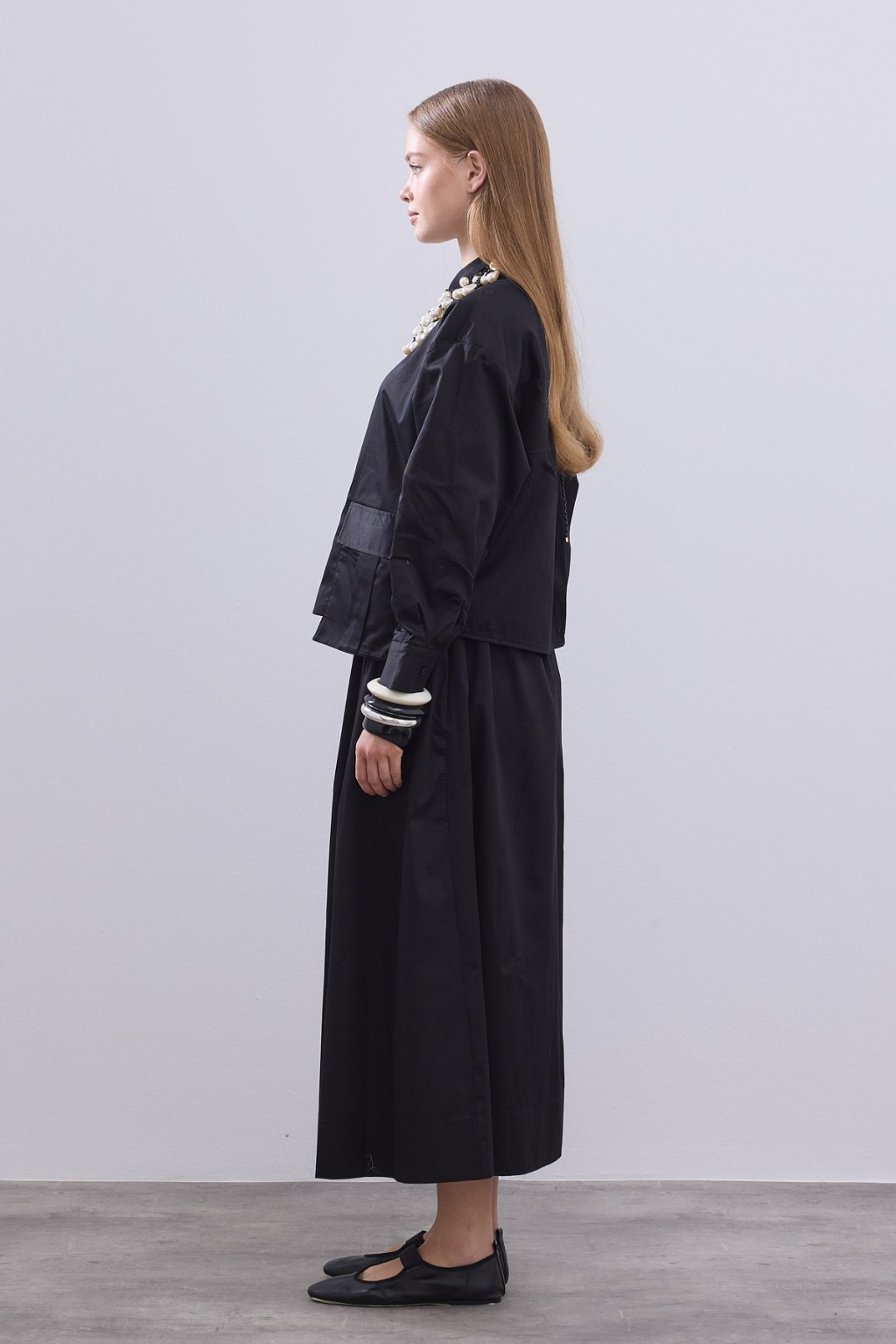 Cepli Kısa Gömlek Takım Siyah