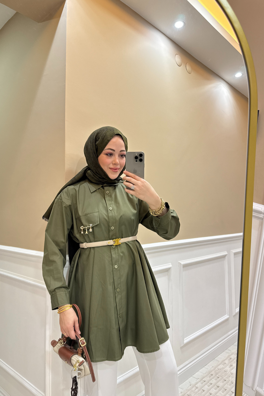 Charmlı Gömlek Haki