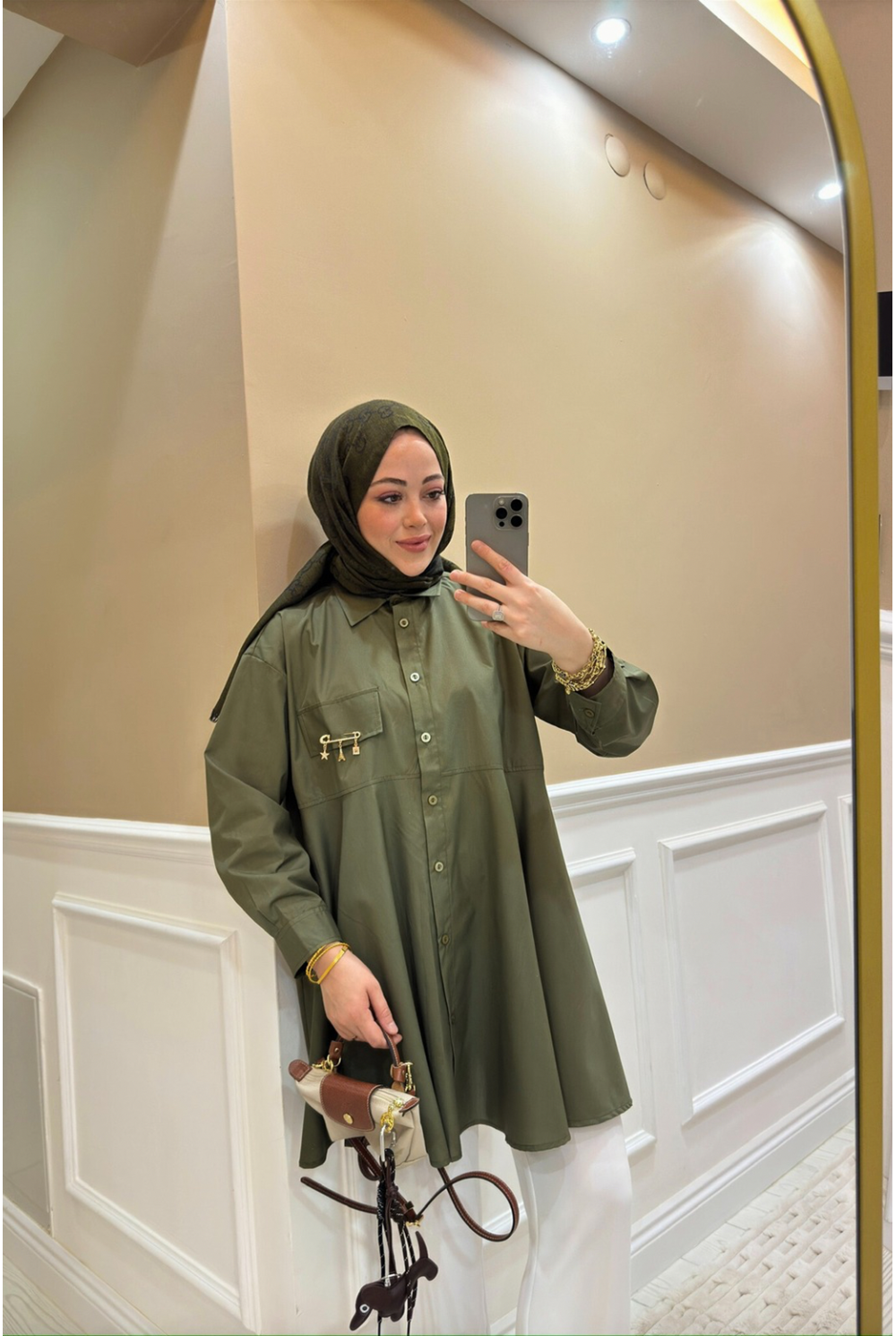 Charmlı Gömlek Haki