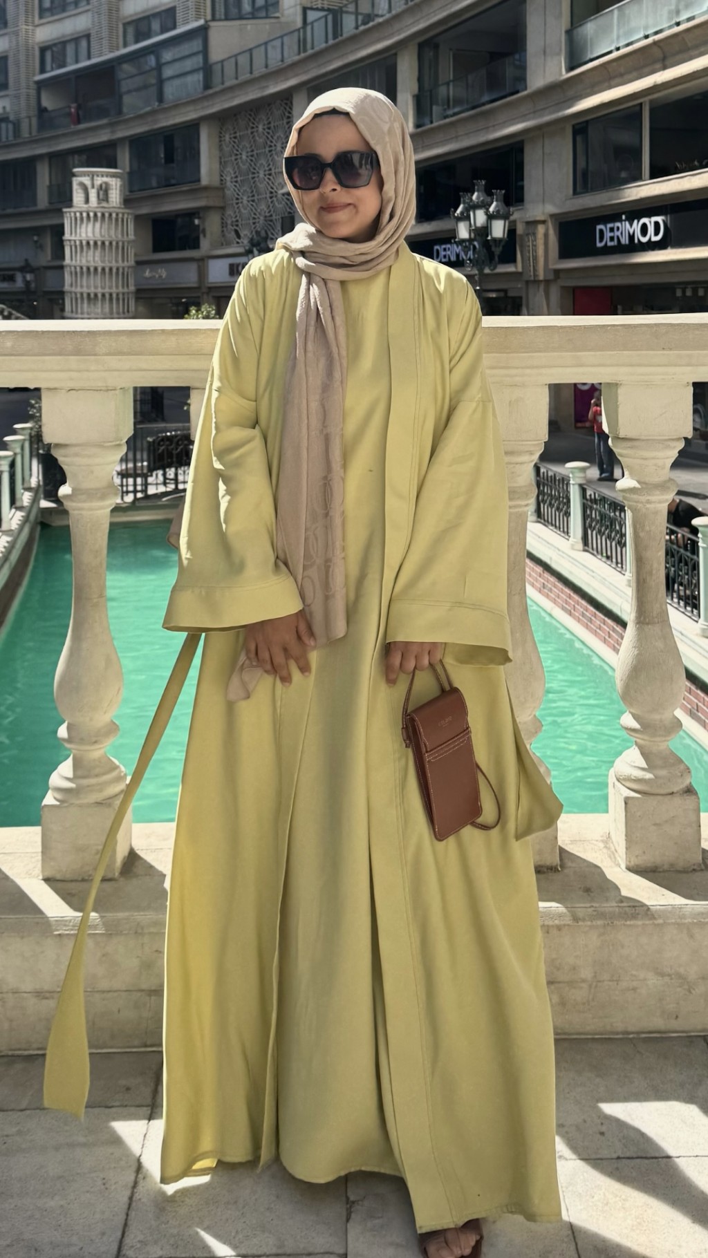 Cupra İç Elbiseli Abaya Soft Sarı