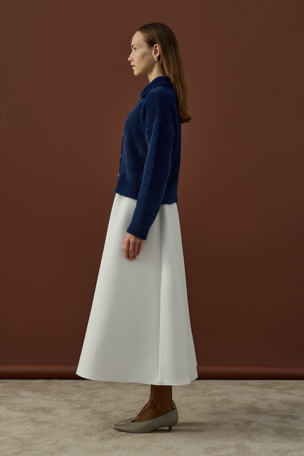 Düğme Detaylı Soft Hırka Lacivert 