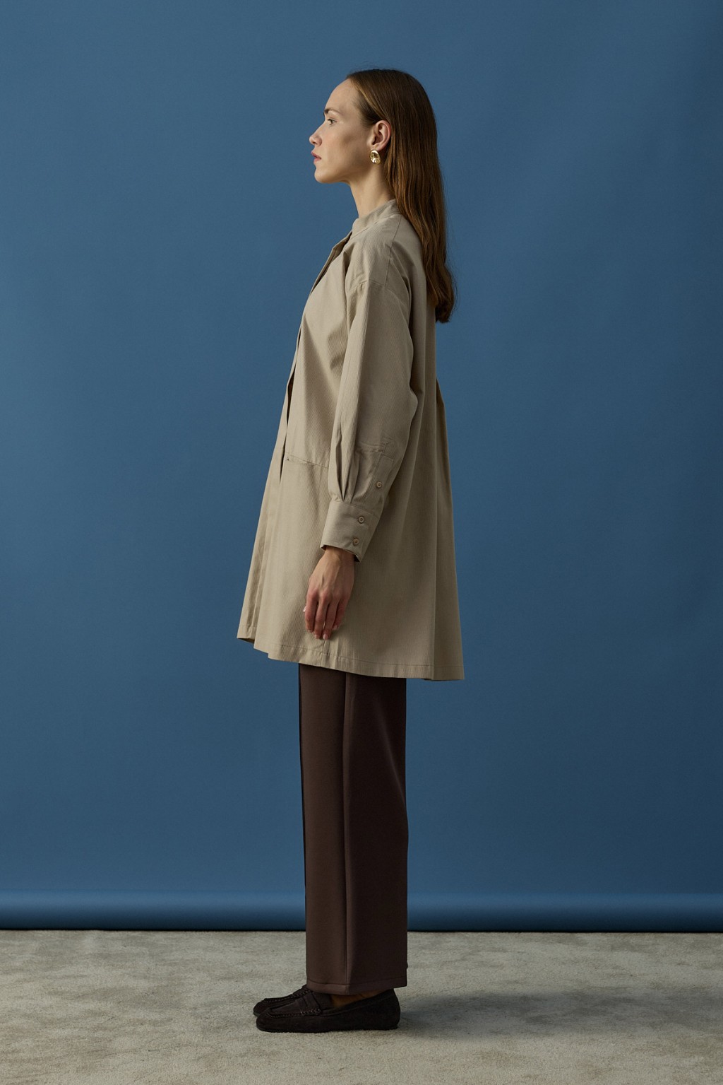 Gizli Cepli Hakim Yaka Gömlek Krem 