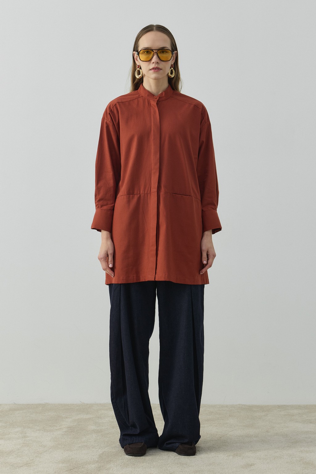 Gizli Cepli Hakim Yaka Gömlek Kremit