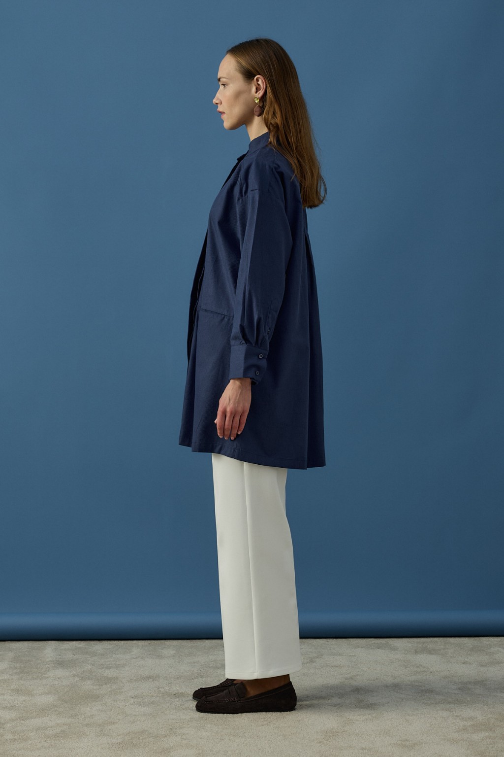 Gizli Cepli Hakim Yaka Gömlek Lacivert