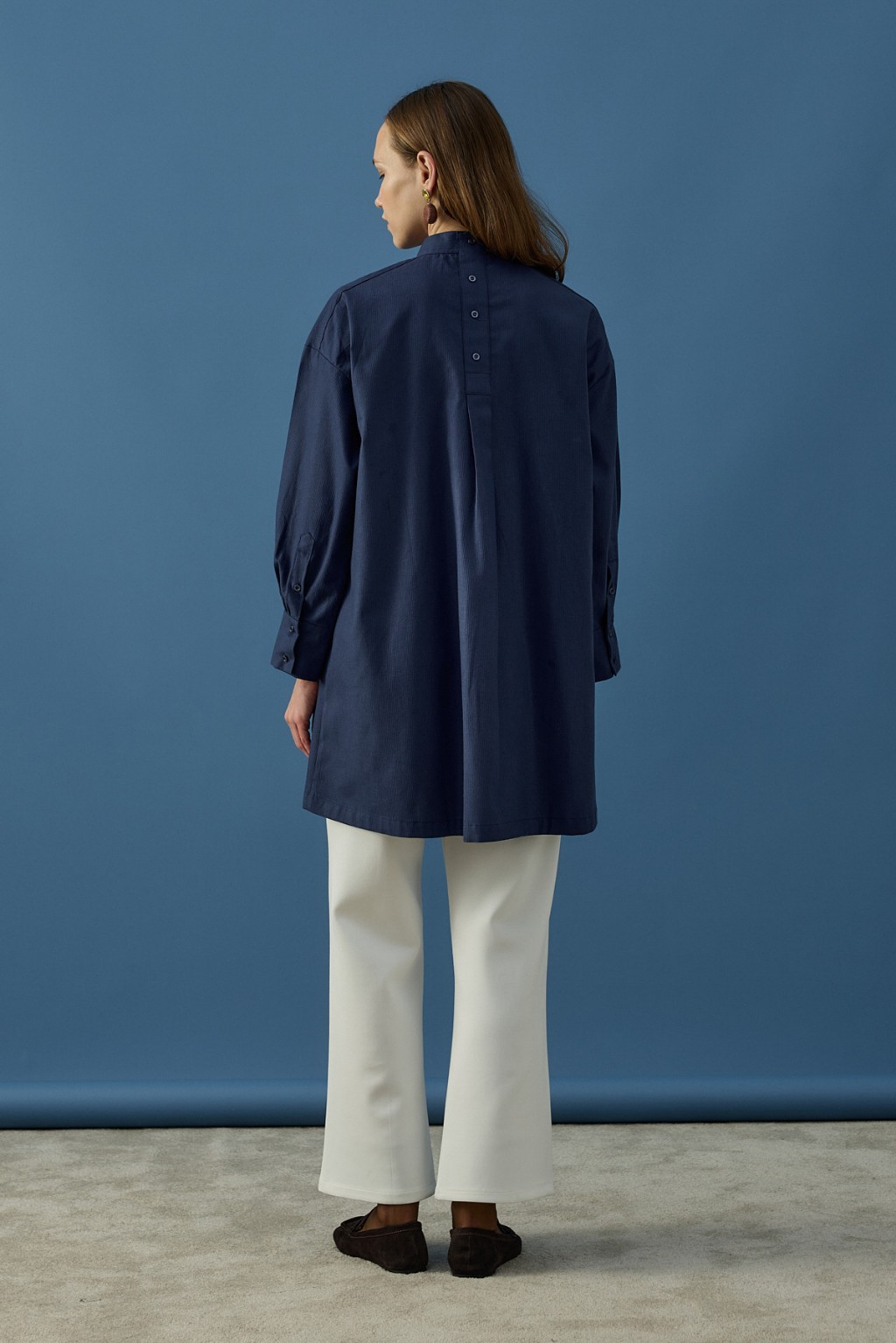 Gizli Cepli Hakim Yaka Gömlek Lacivert