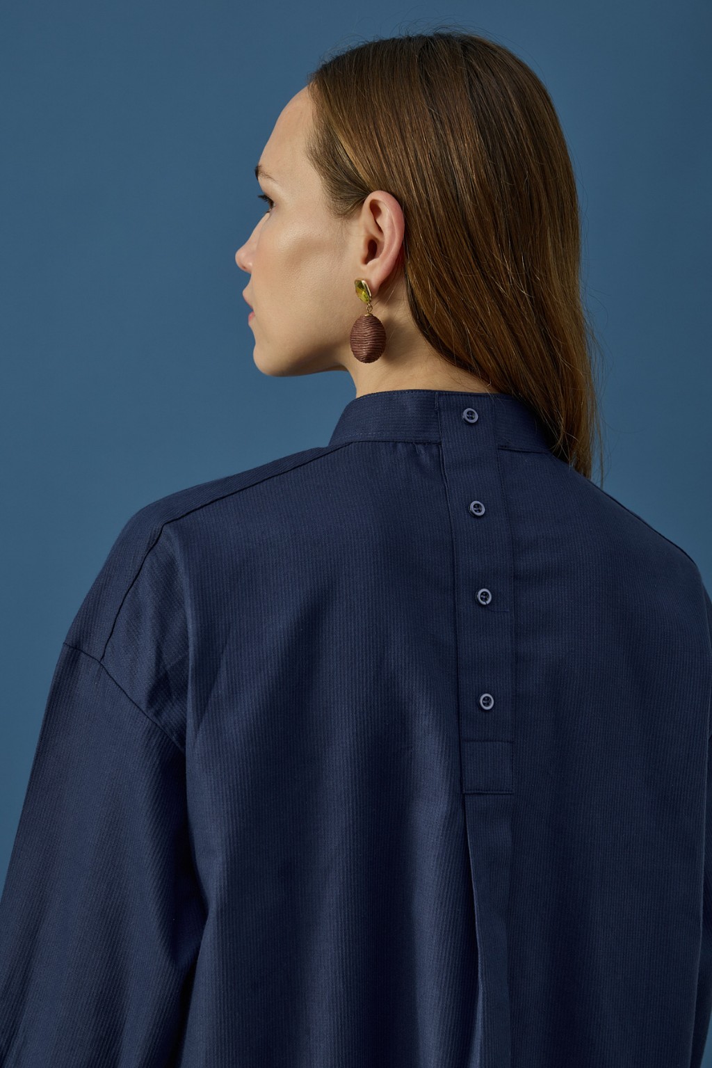 Gizli Cepli Hakim Yaka Gömlek Lacivert