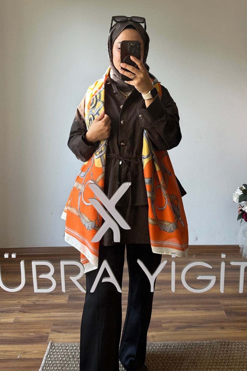 Gold Düğmeli Volan Ceket Kahverengi