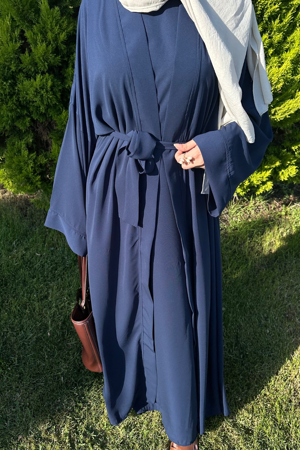 Cupra  İç Elbiseli Abaya Lacivert