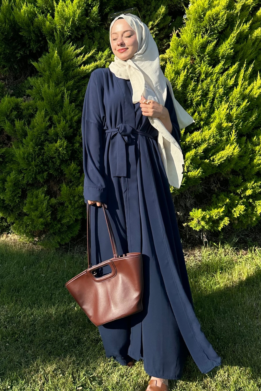 Cupra  İç Elbiseli Abaya Lacivert