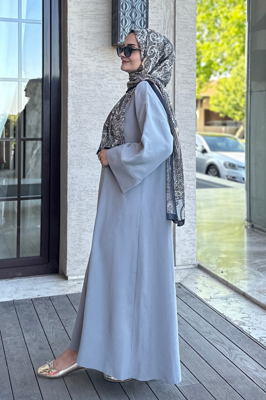 İnce Modal Relax Elbise Gri