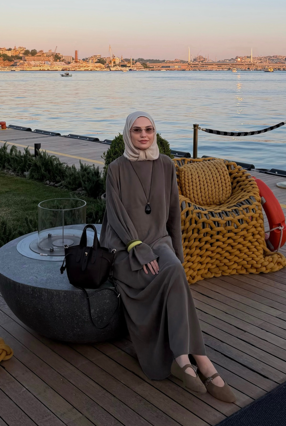 İpek Cupra Relax Elbise Tozlu Kahve