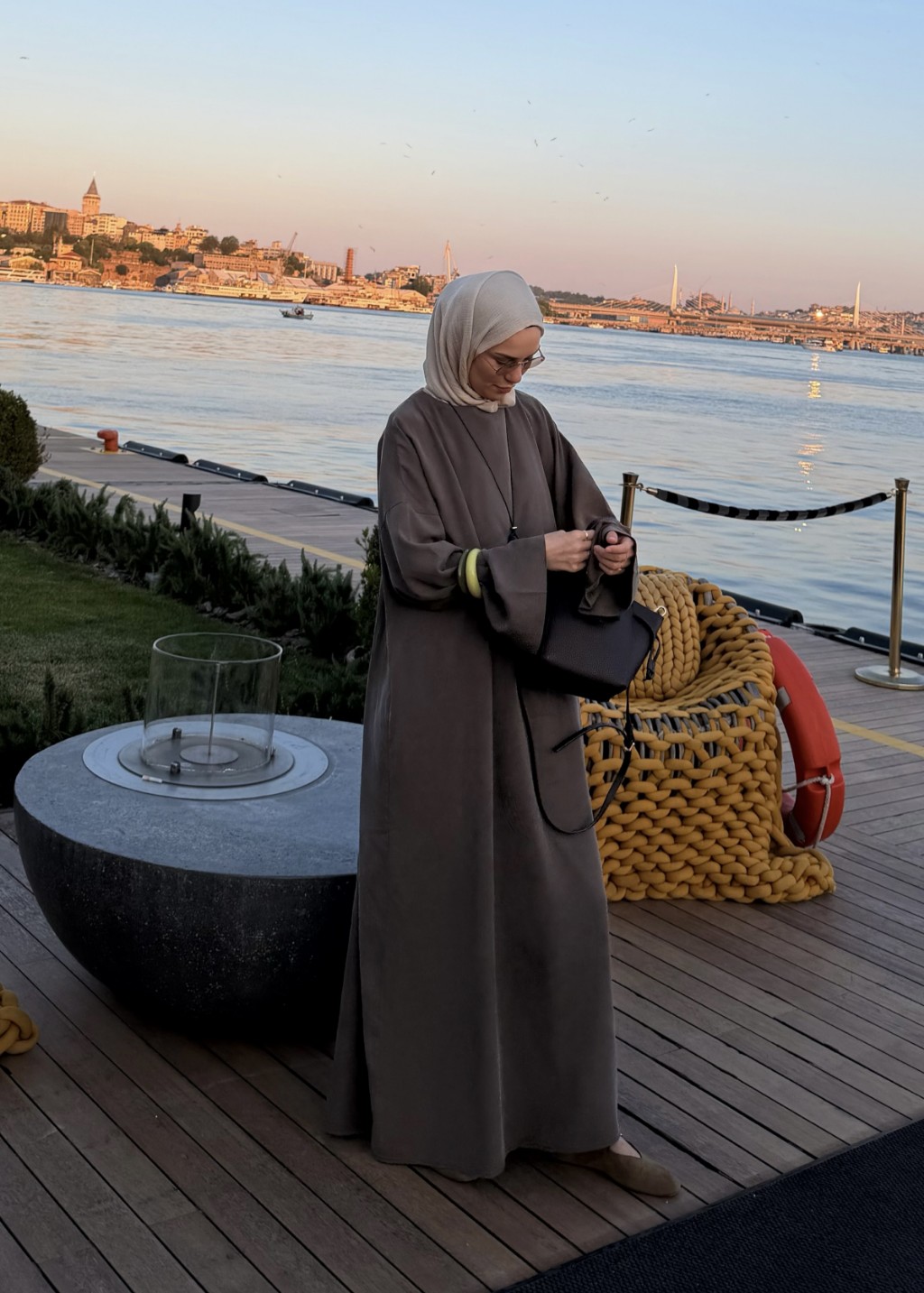 İpek Cupra Relax Elbise Tozlu Kahve