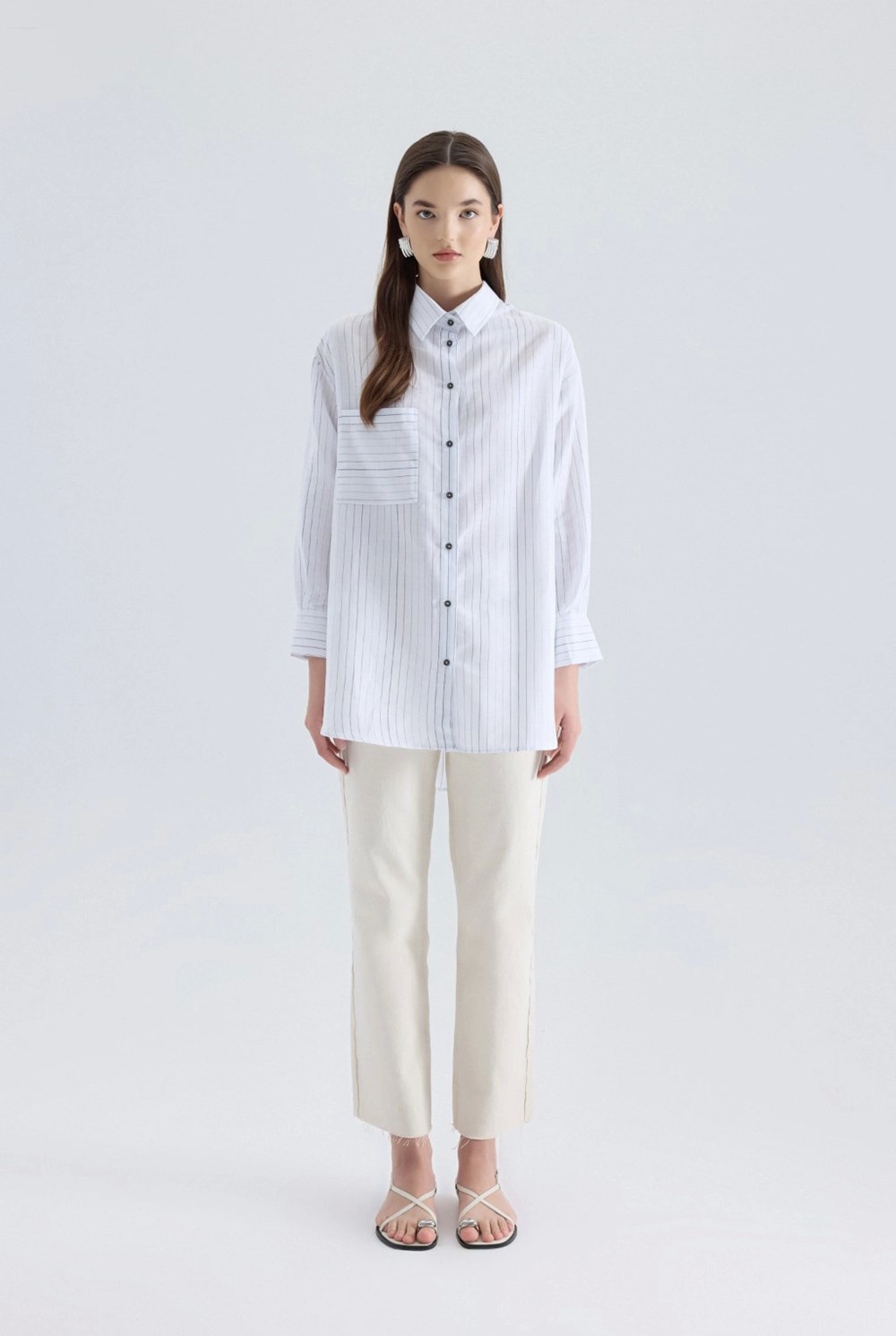 Çizgili Gömlek Kahve