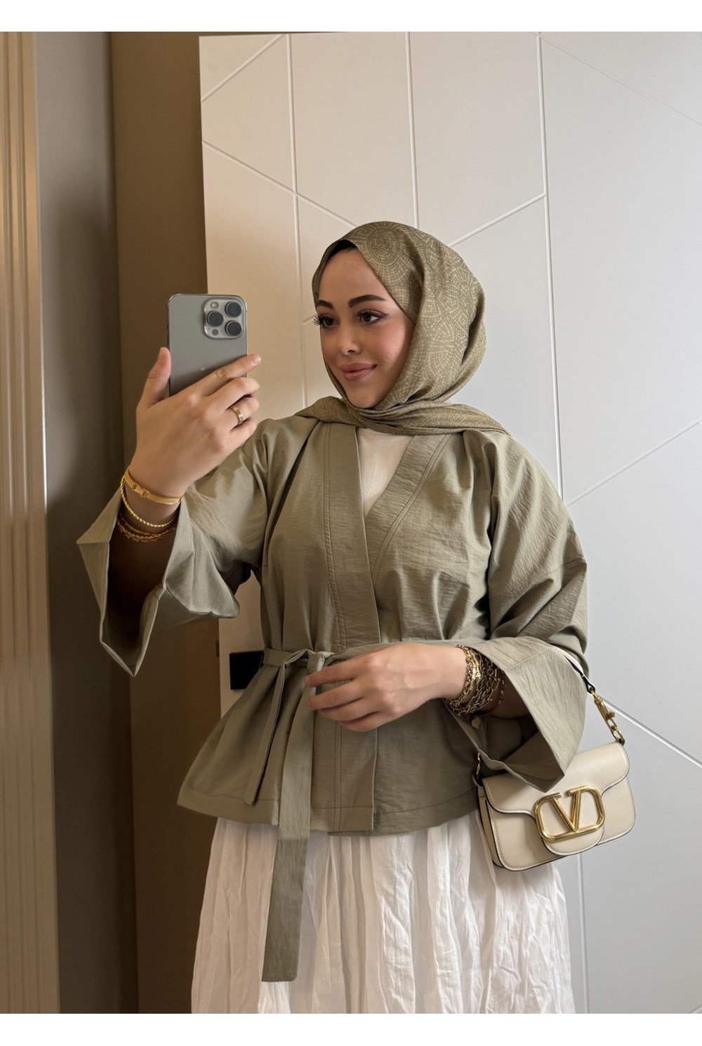 Kısa Kraş Kimono Çağla