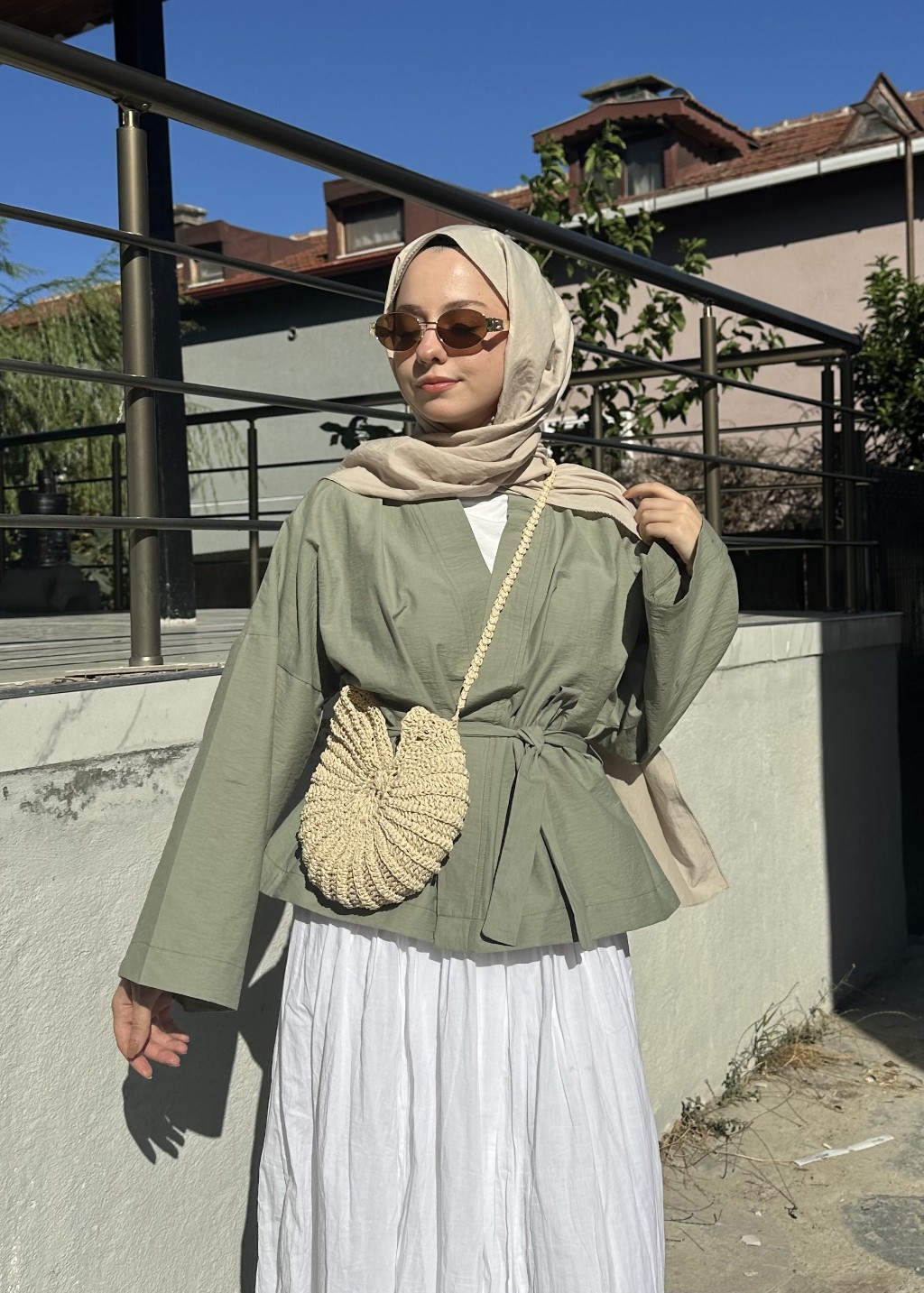 Kısa Kraş Kimono Mint