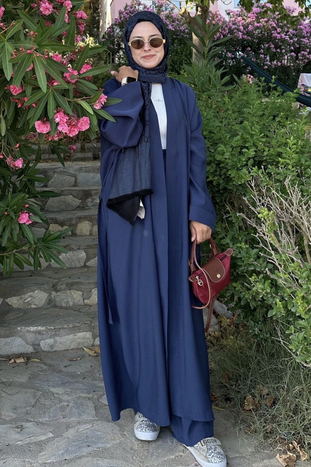 Modal Uzun Kimono Ferace Takım Lacivert