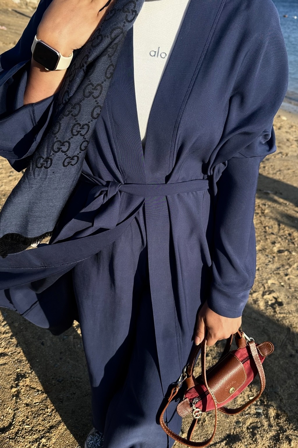 Modal Uzun Kimono Ferace Takım Lacivert