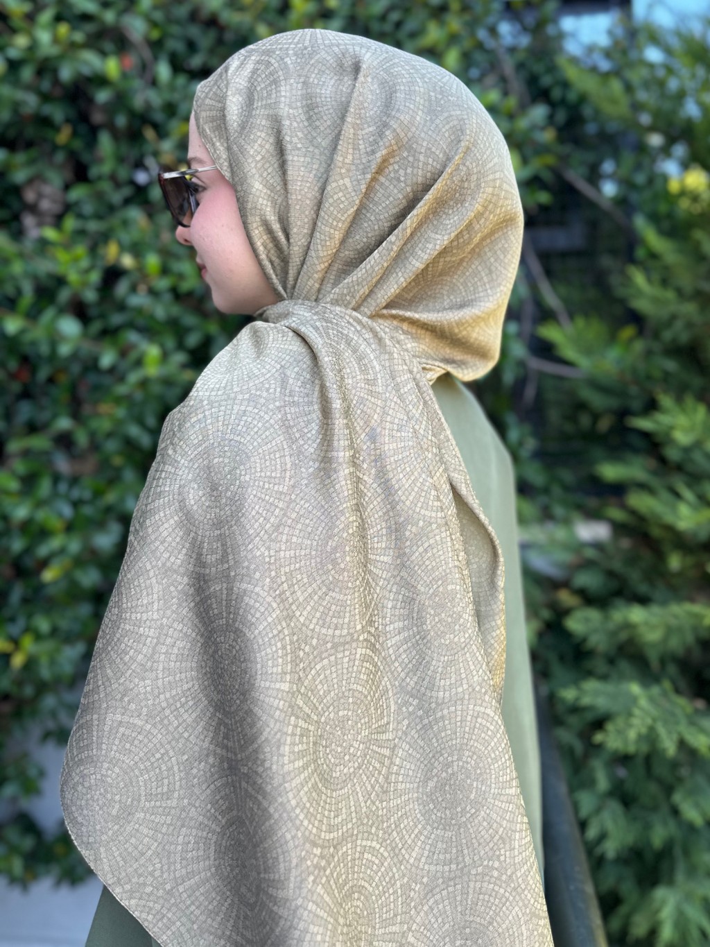 Mozaik Desen Şal Haki