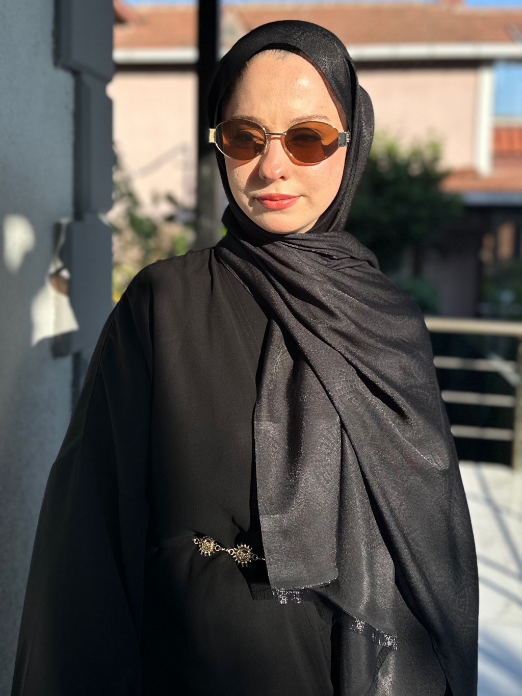 Mozaik Desen Şal Siyah