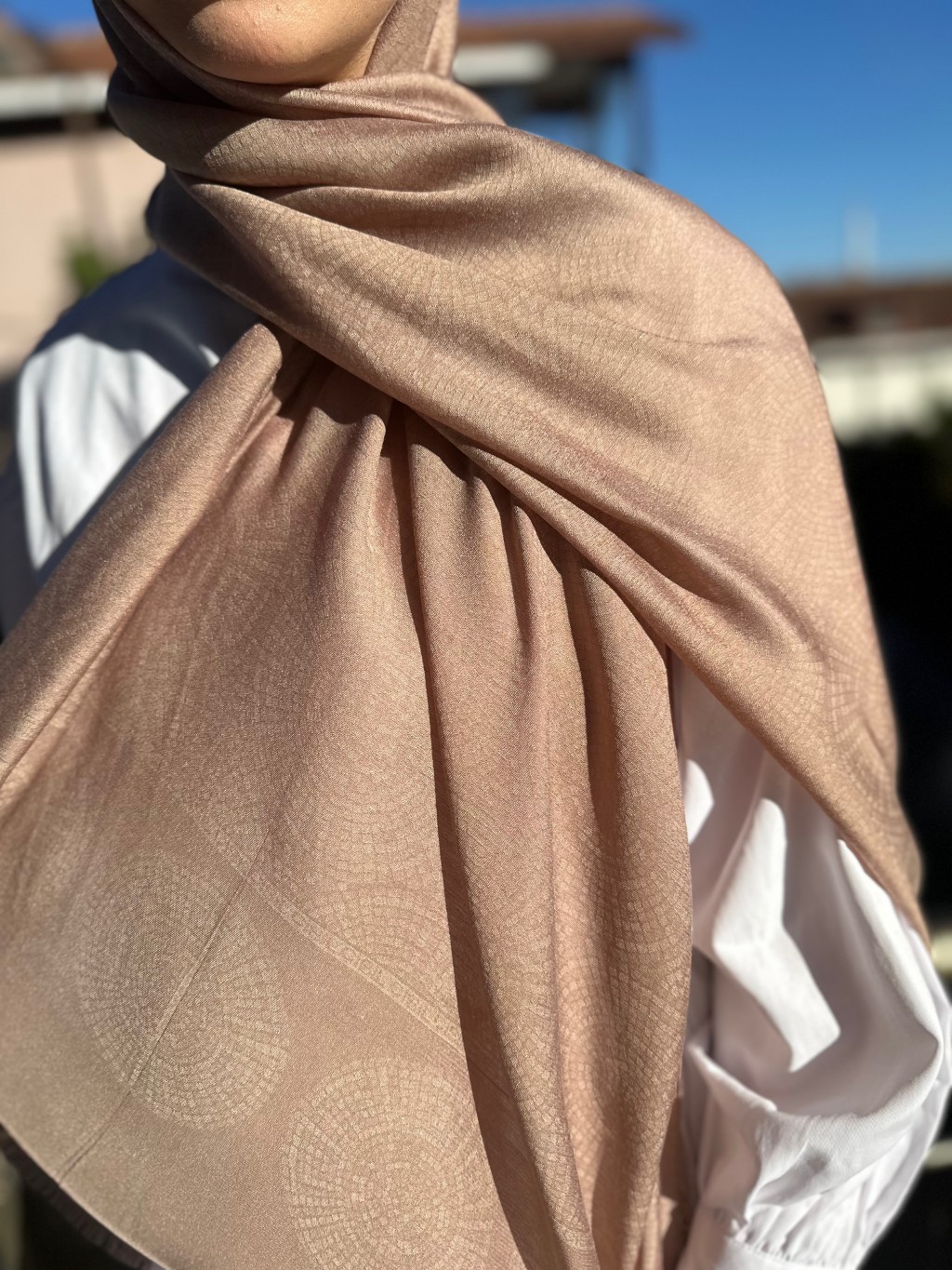 Mozaik Desen Şal Somon