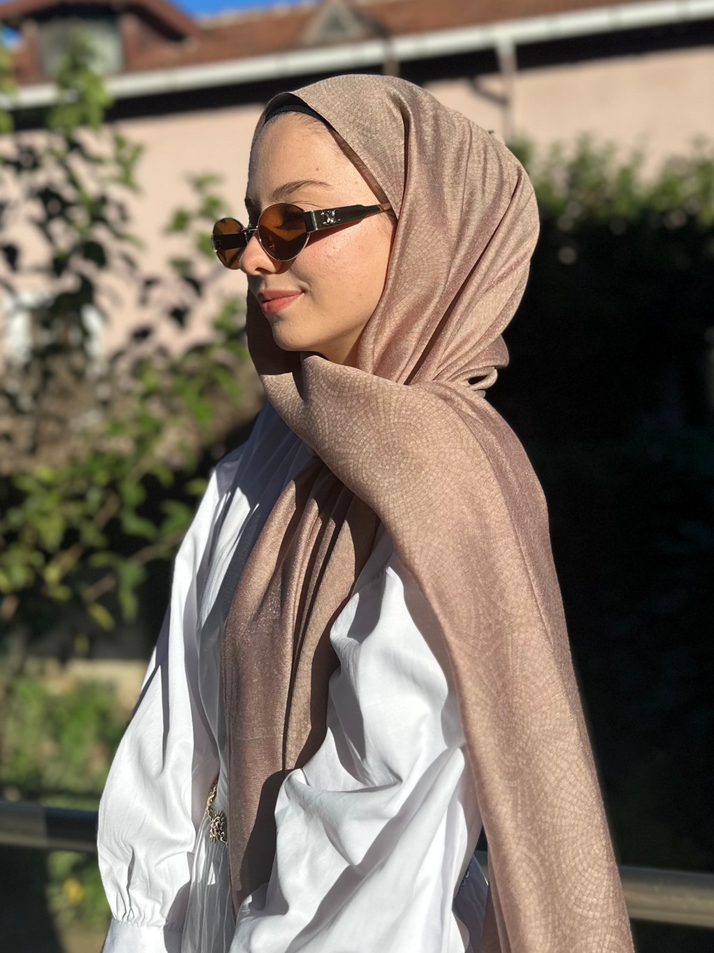 Mozaik Desen Şal Somon