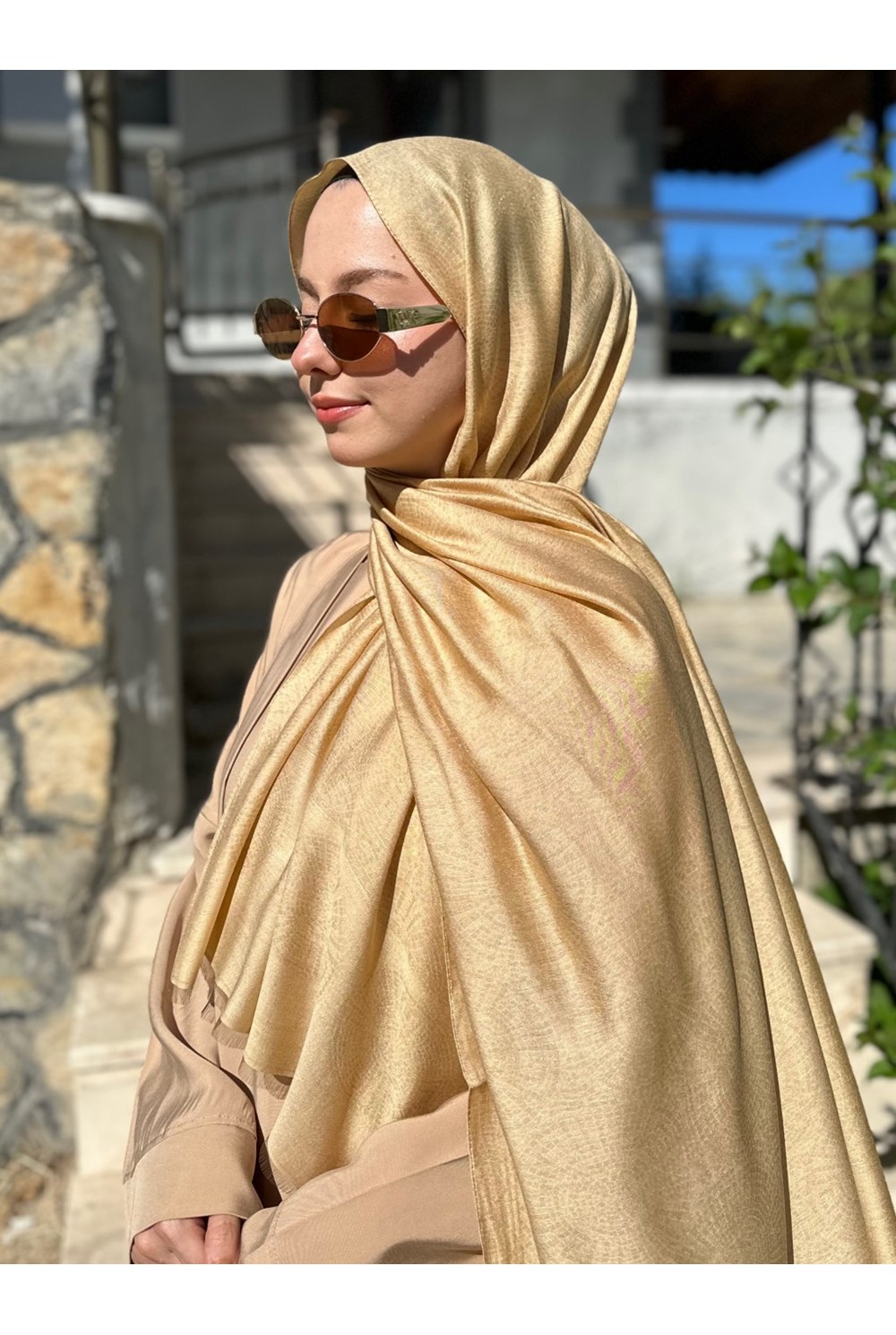 Mozaik Desen Şal Sarı