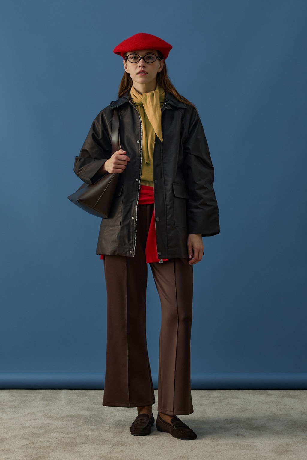 Mum  Görünümlü Deri Yaka Ceket Acı Kahve