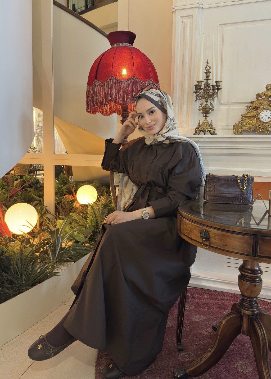 Pile Detaylı Poplin Elbise 