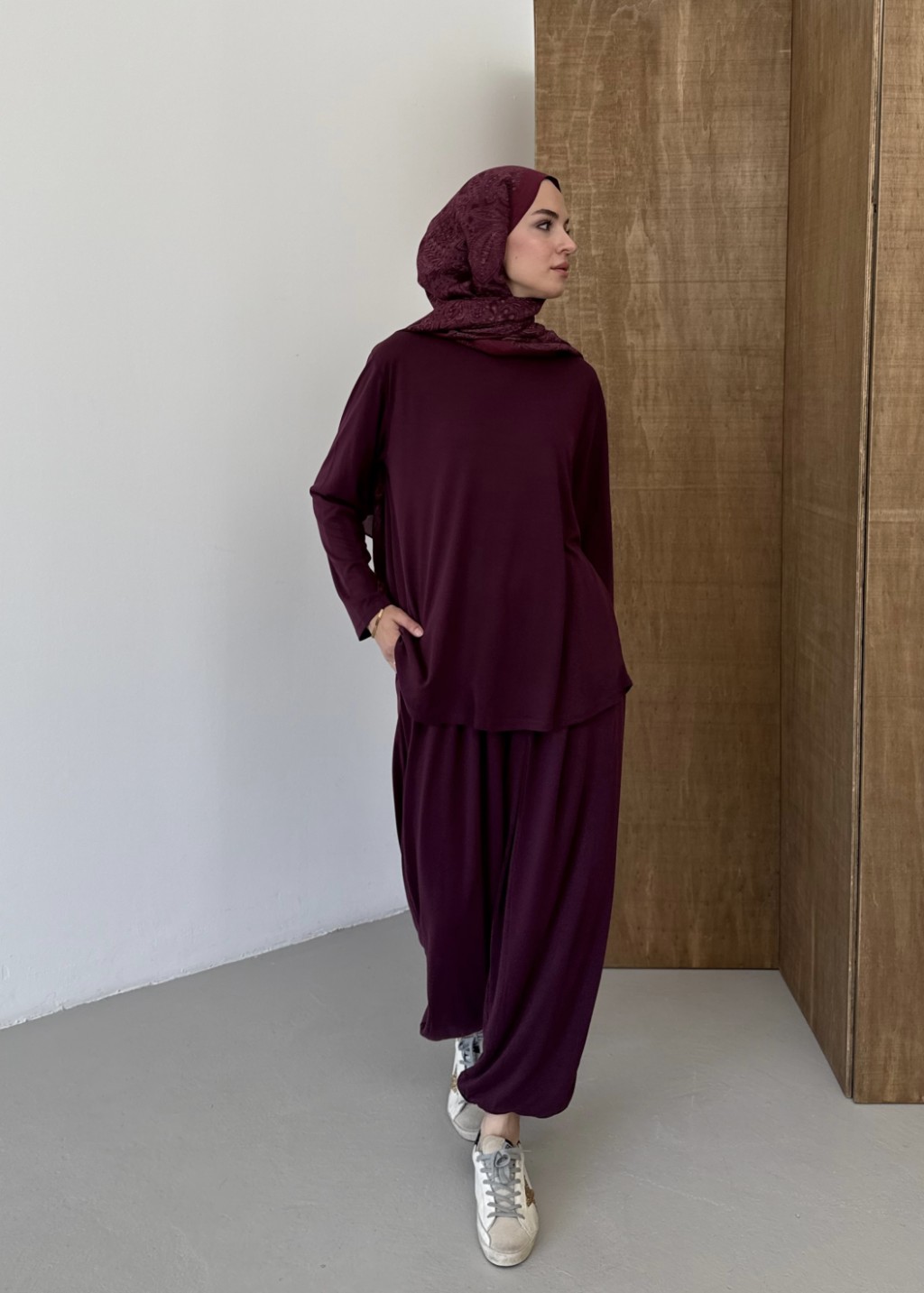 Şalvarlı Takım Vişne 
