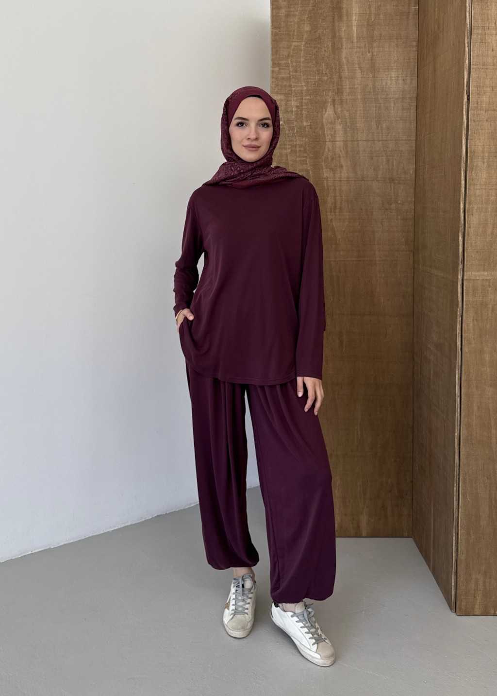 Şalvarlı Takım Vişne 