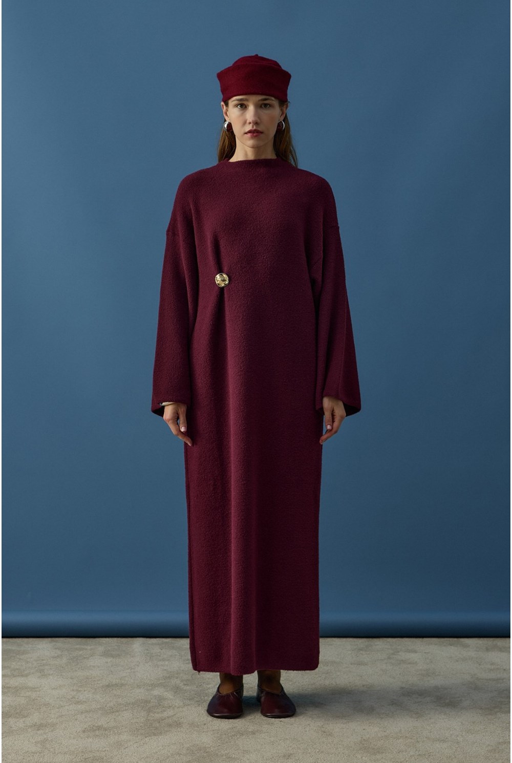 Soft Triko Elbise Bordo