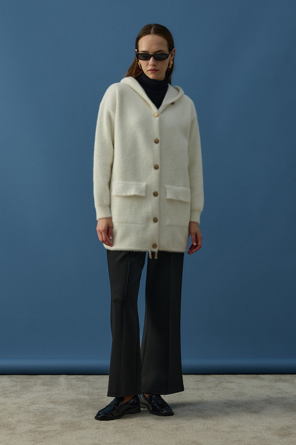 Soft Uzun Hırka Beyaz