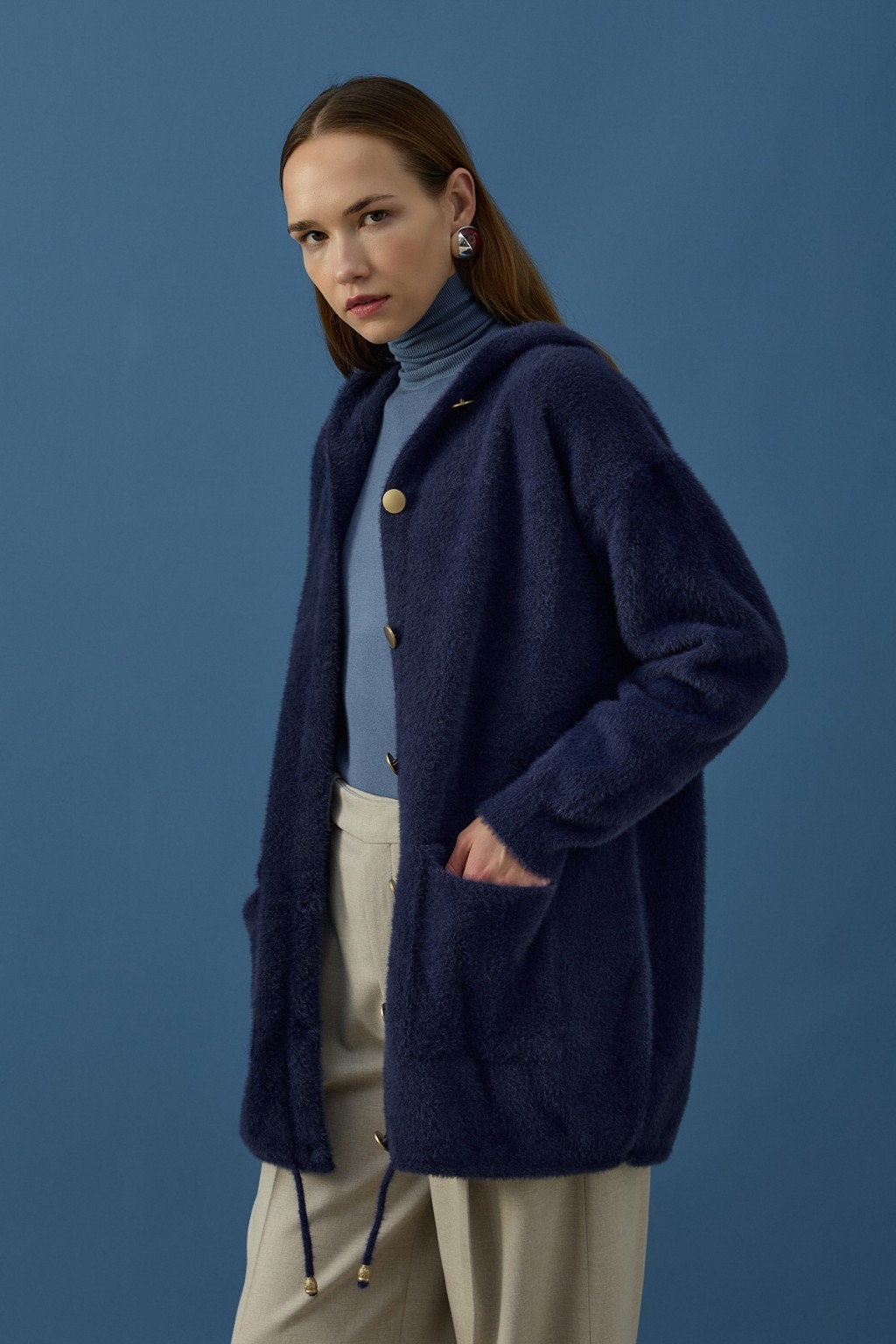 Soft Uzun Hırka Lacivert