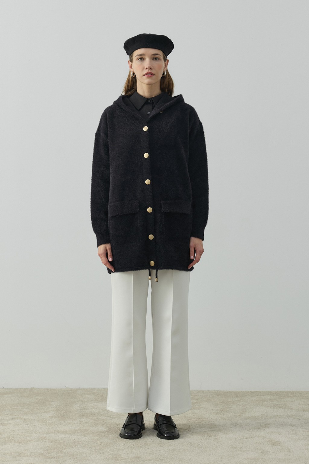 Soft Uzun Hırka Siyah