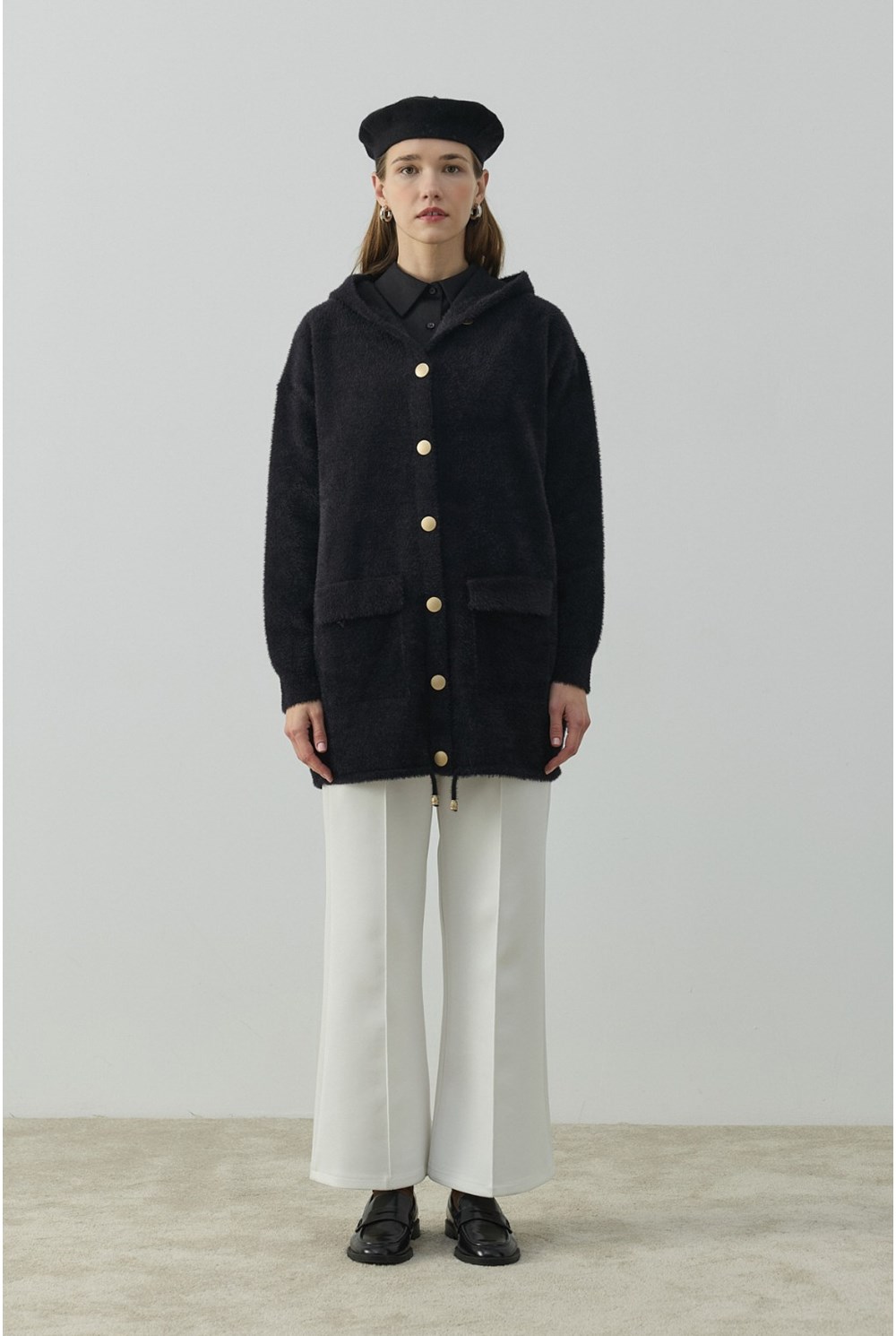 Soft Uzun Hırka Siyah