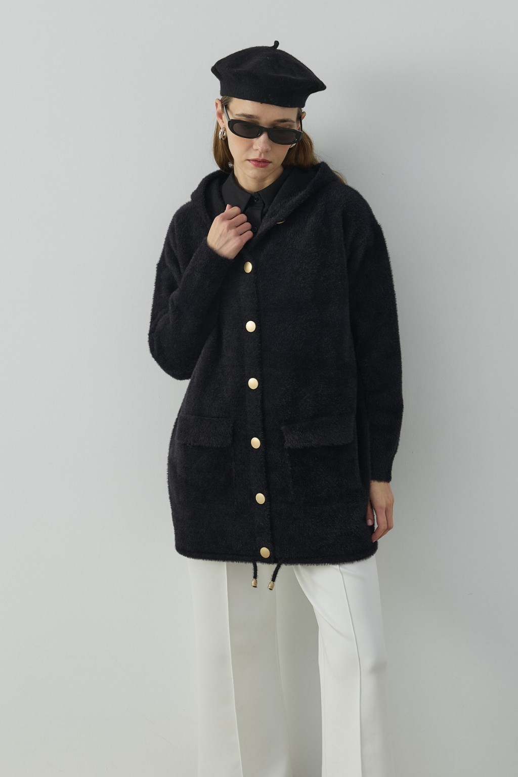 Soft Uzun Hırka Siyah