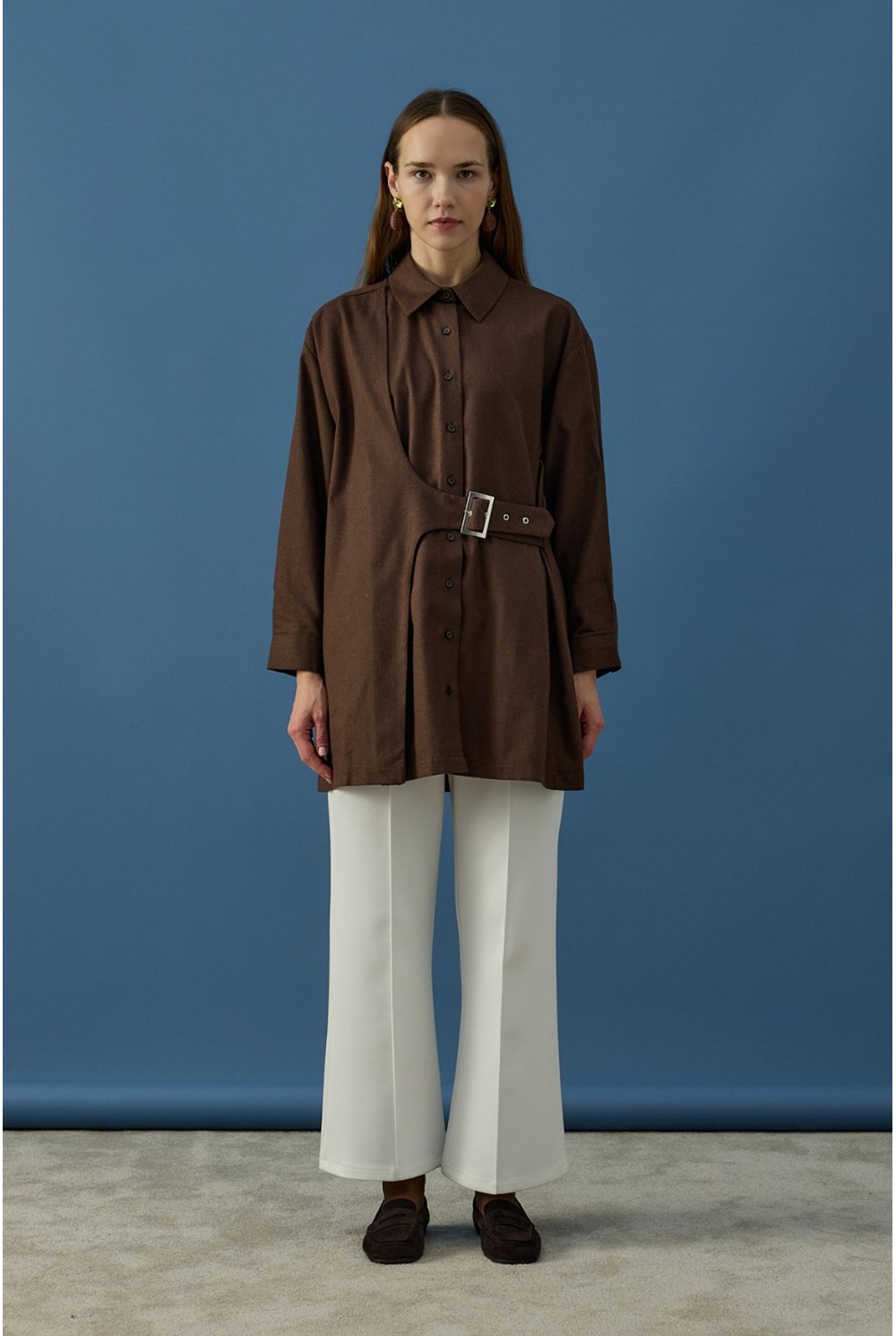 Tokalı Gömlek Kahverengi