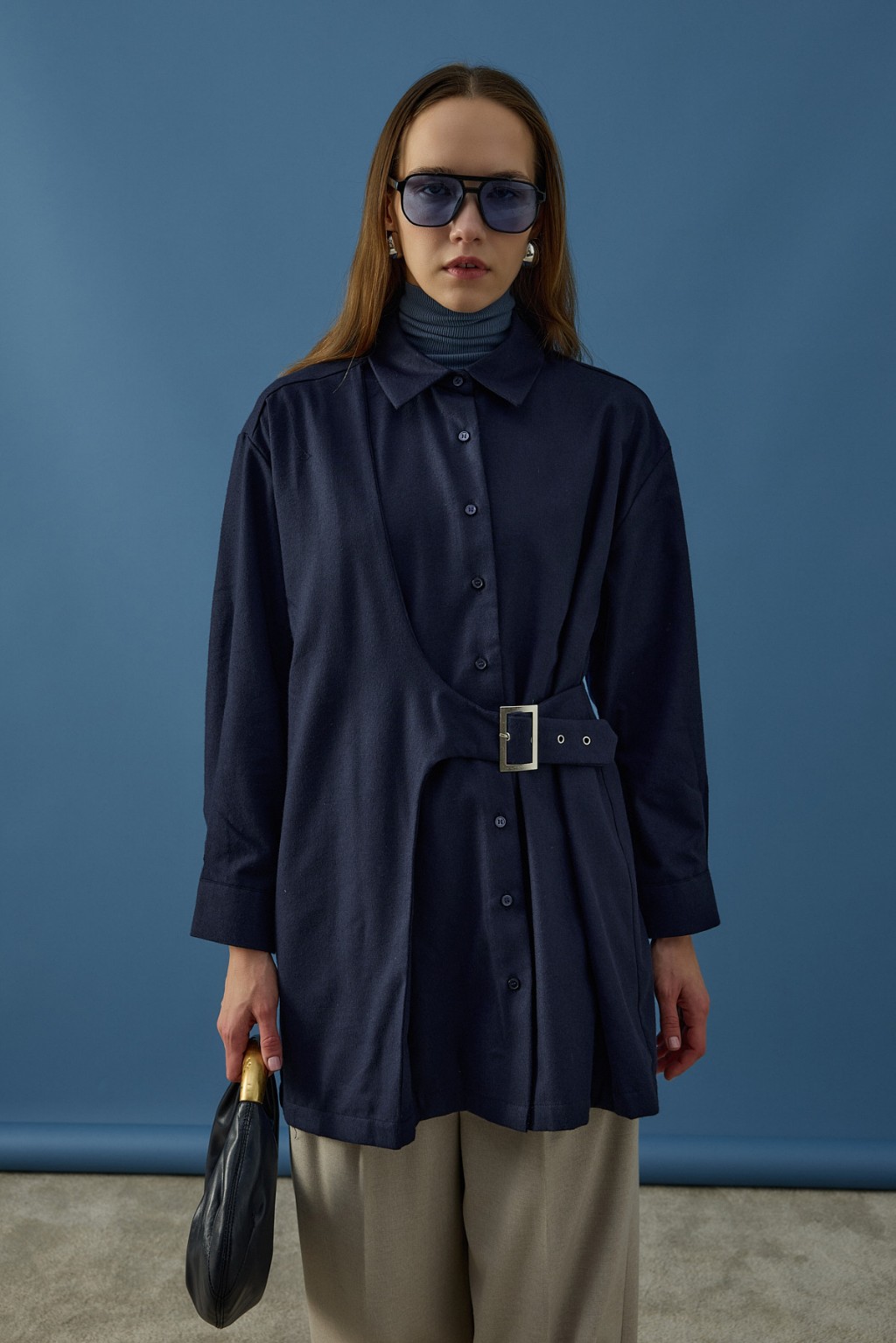 Tokalı Gömlek Lacivert