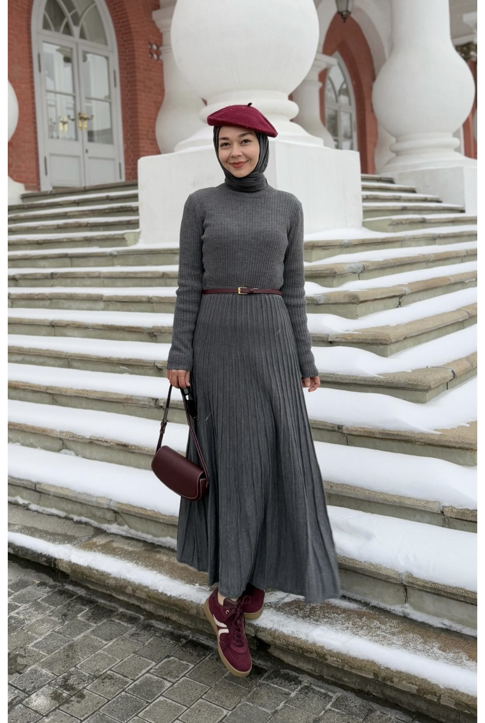 Triko Elbise Antrasit 