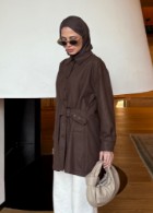 Tokalı Gömlek Kahverengi